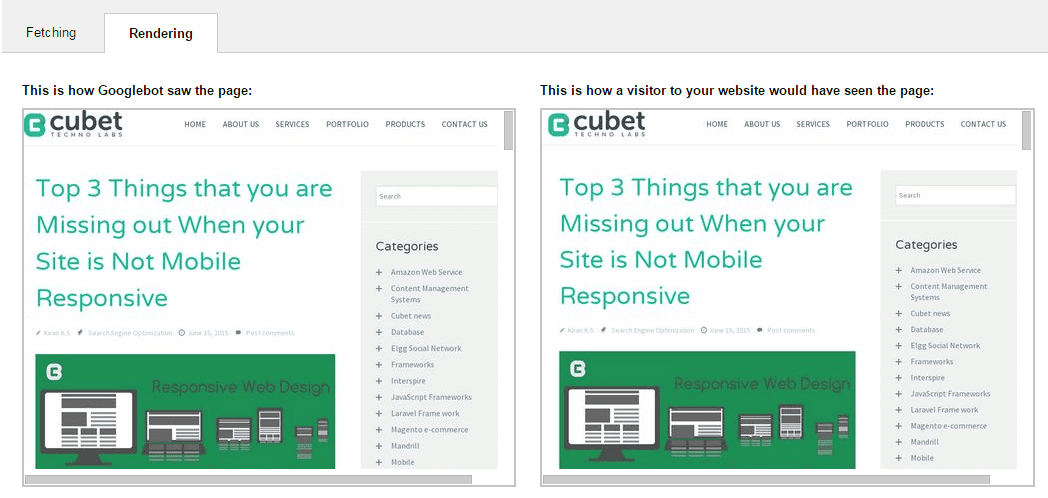 Cubet Techno Labs Blog Fetch as Google Screenshot