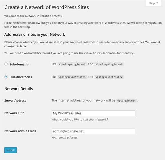 Create a Network of WordPress Site