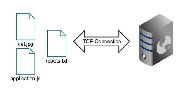 Requests for multiple assets on a single host use a single TCP connection in HTTP2